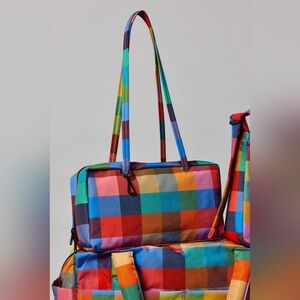 BAGGU Madras Nylon Bowler Bag